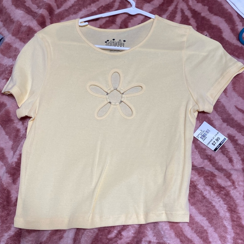 NWT yellow crop top